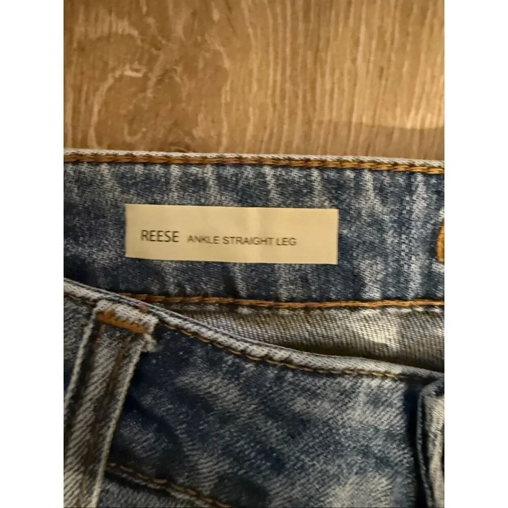 Kut From The Kloth Size 6 Reese Ankle Straight Jeans Rosette Floral Embroidered